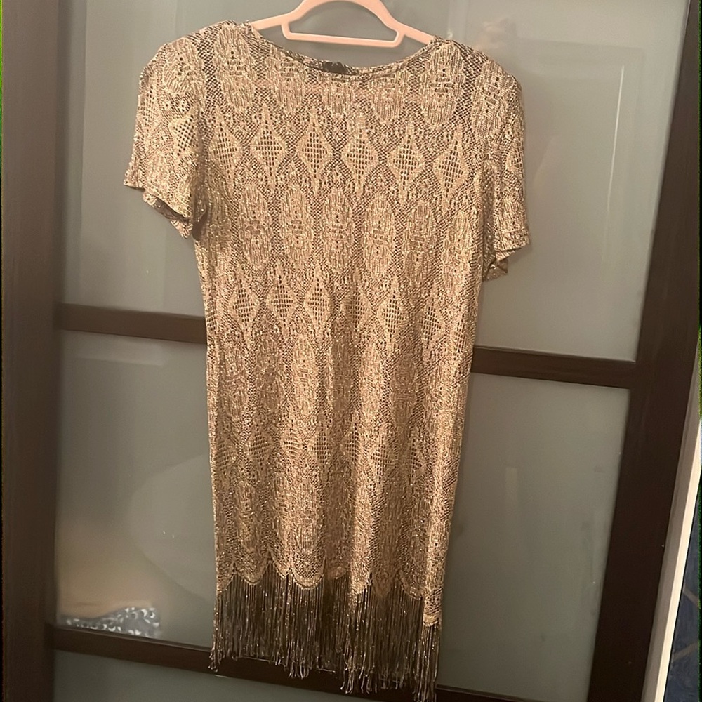 Beautiful Vintage Gold Sheer Dress